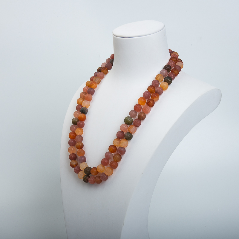 七彩盐源玛瑙108莲花珠-红掌柜