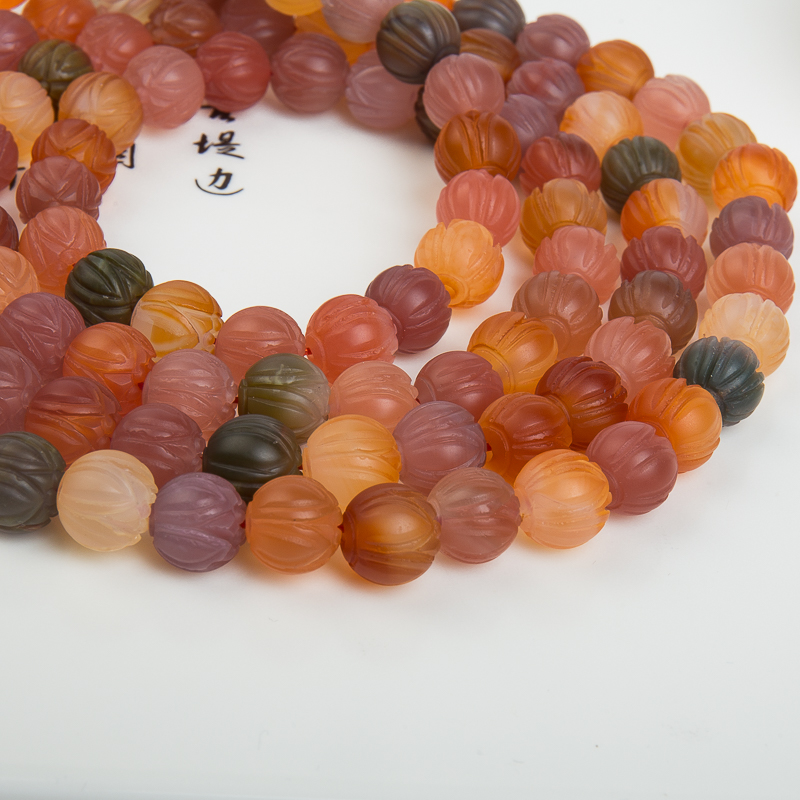 玛瑙108莲花珠-红掌柜