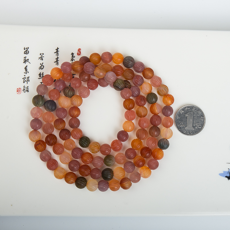盐源玛瑙莲花珠-红掌柜