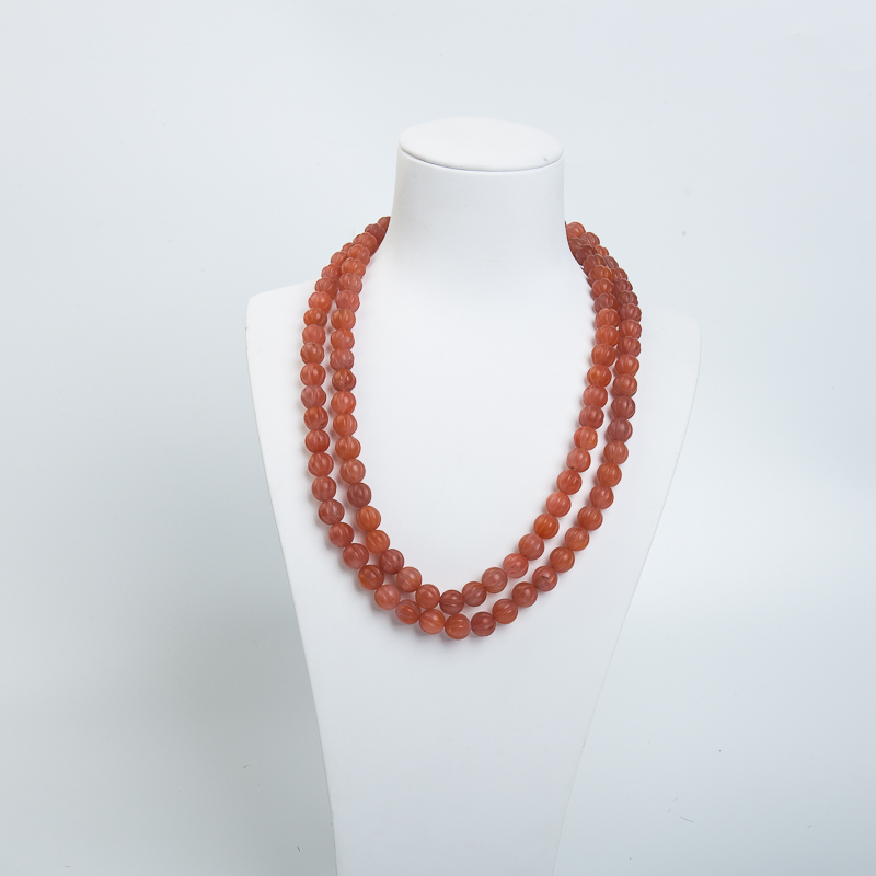 9mm冰飘料南红108南瓜珠-红掌柜