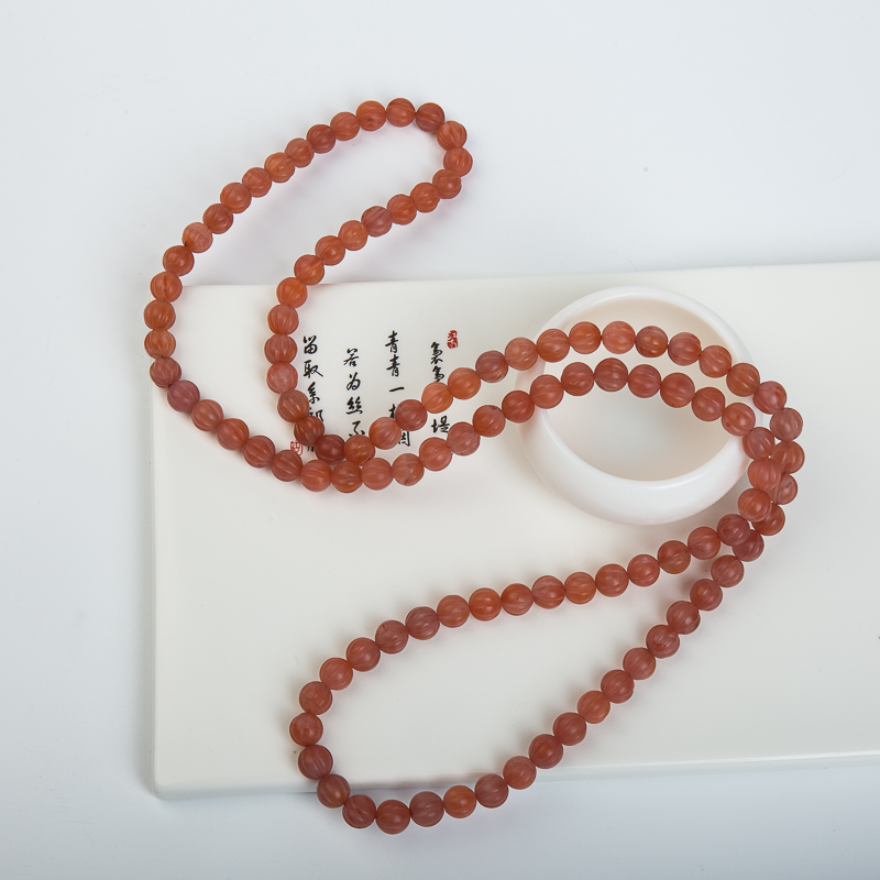 冰飘料南红南瓜珠-红掌柜