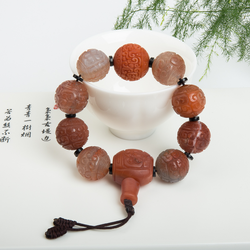 柿子红南红手串-红掌柜