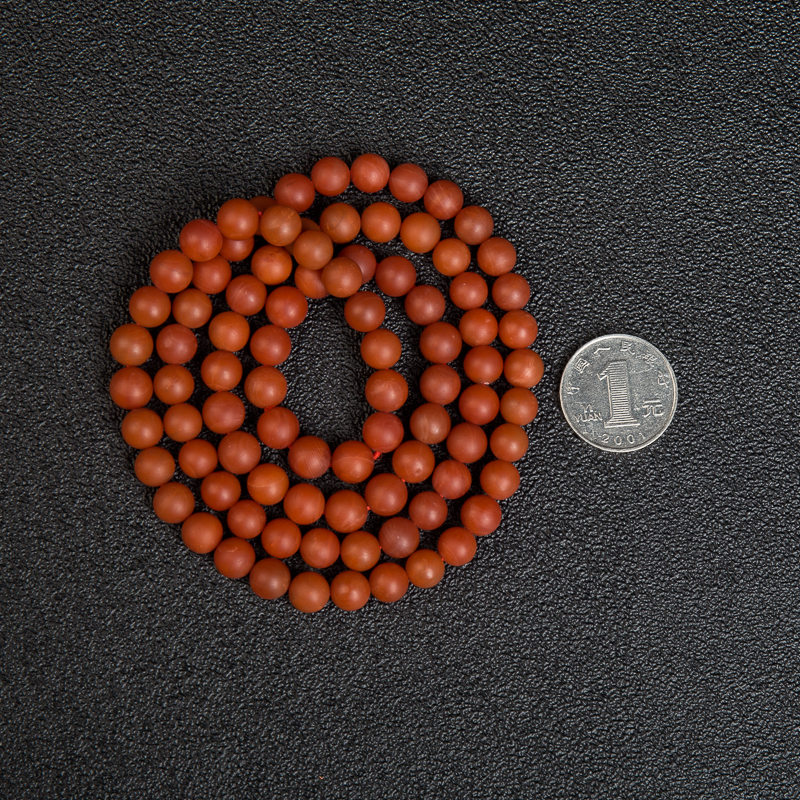 8.2mm天然四川柿子红南红多圈手串-红掌柜