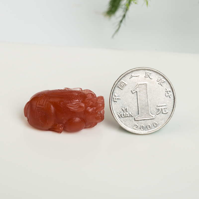 天然四川樱桃红南红貔貅吊坠-红掌柜