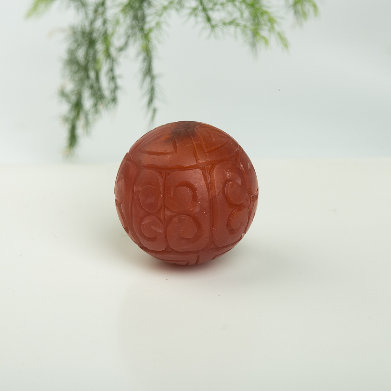 保山天然南红回纹珠吊坠-红掌柜