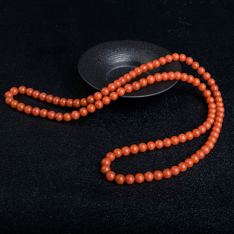 天然保山柿子红南红佛珠-红掌柜