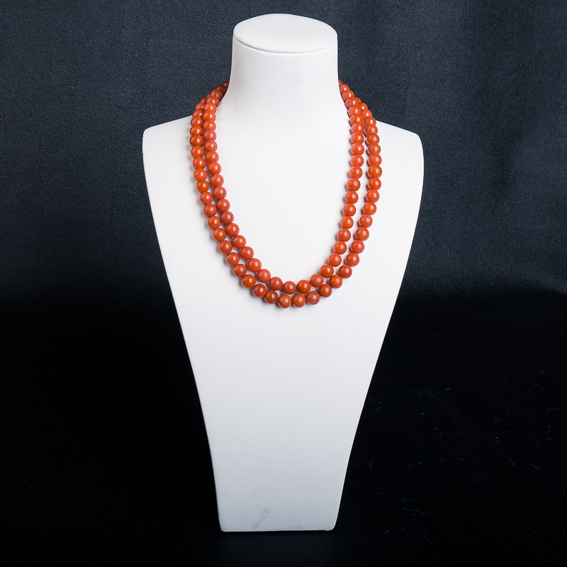 保山天然柿子红南红108佛珠-红掌柜