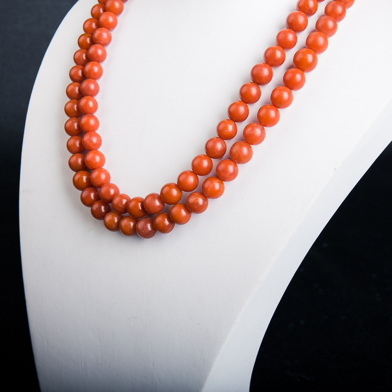 保山天然柿子红南红佛珠-红掌柜