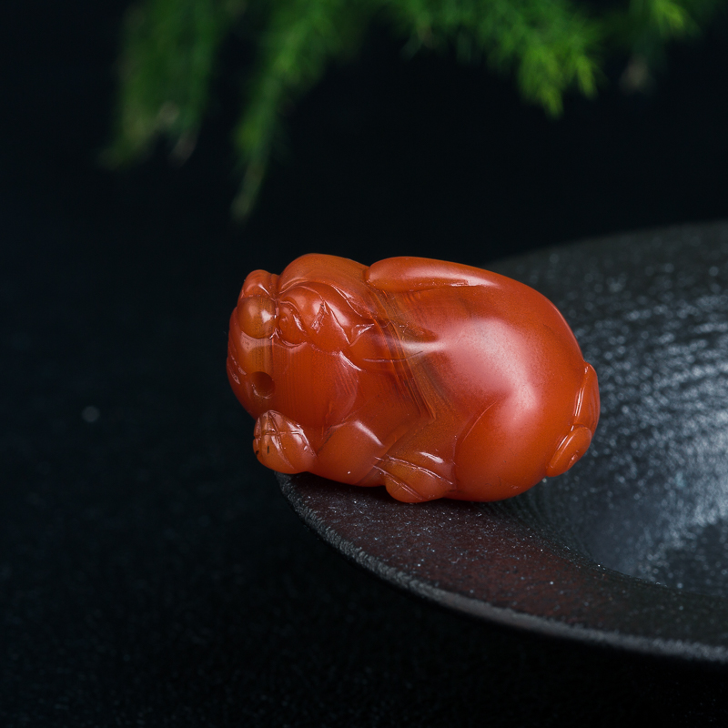 四川樱桃红南红貔貅吊坠-红掌柜