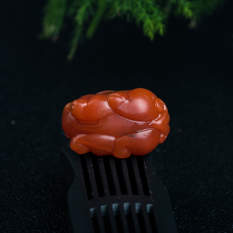 四川天然南红貔貅吊坠-红掌柜