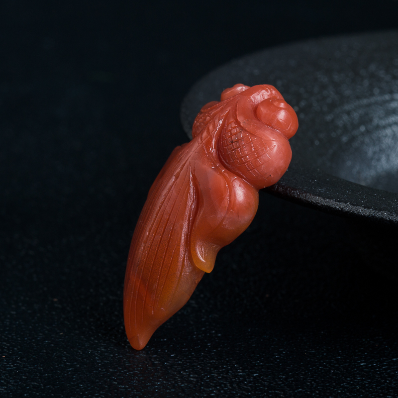 天然南红金玉满堂吊坠-红掌柜