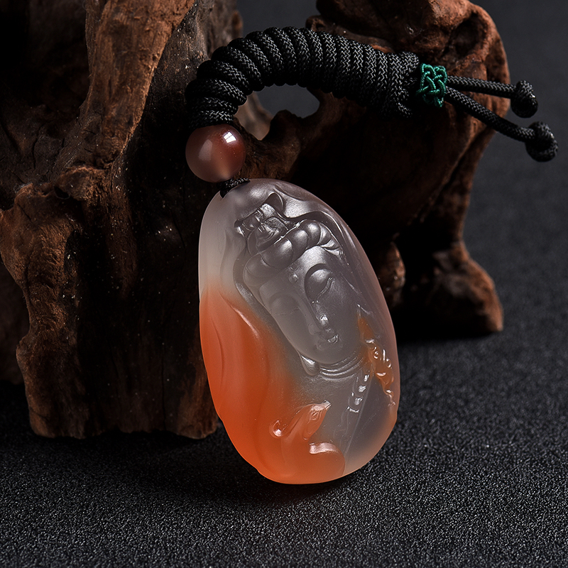 天然冻料南红观音吊坠 - 红掌柜