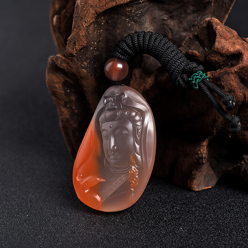 冻料南红观音吊坠 - 红掌柜