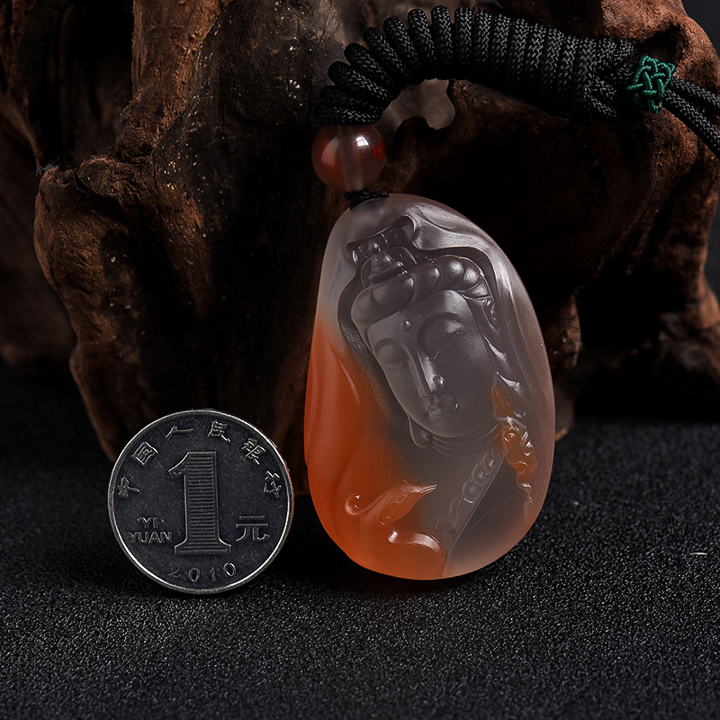 天然南红观音吊坠 - 红掌柜