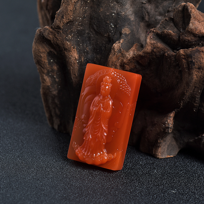 樱桃红南红观音吊坠 - 红掌柜