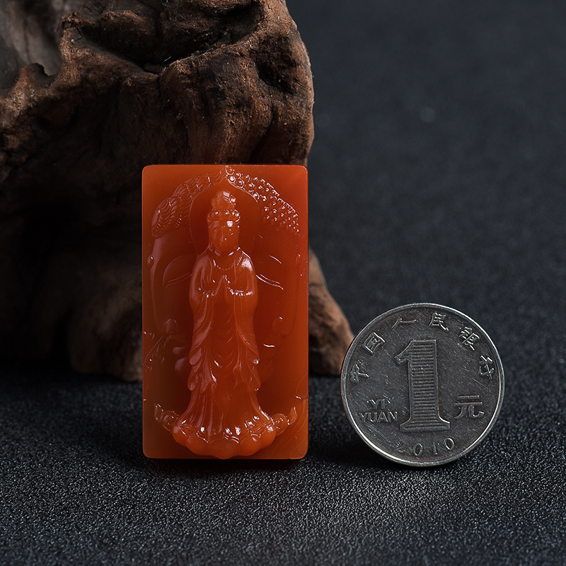 天然南红观音吊坠 - 红掌柜