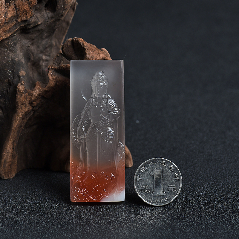 天然南红观音吊坠 - 红掌柜