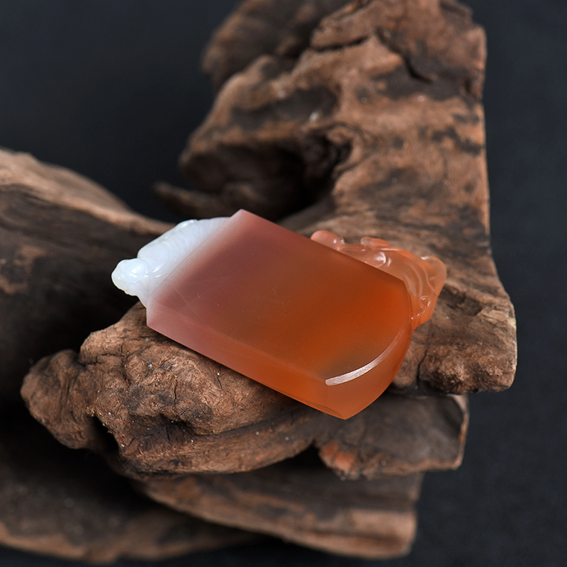 保山红白料南红吊坠 - 红掌柜