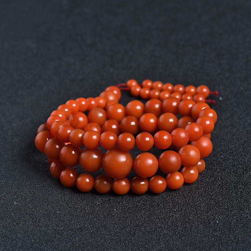 天然玫瑰红南红塔链 - 红掌柜