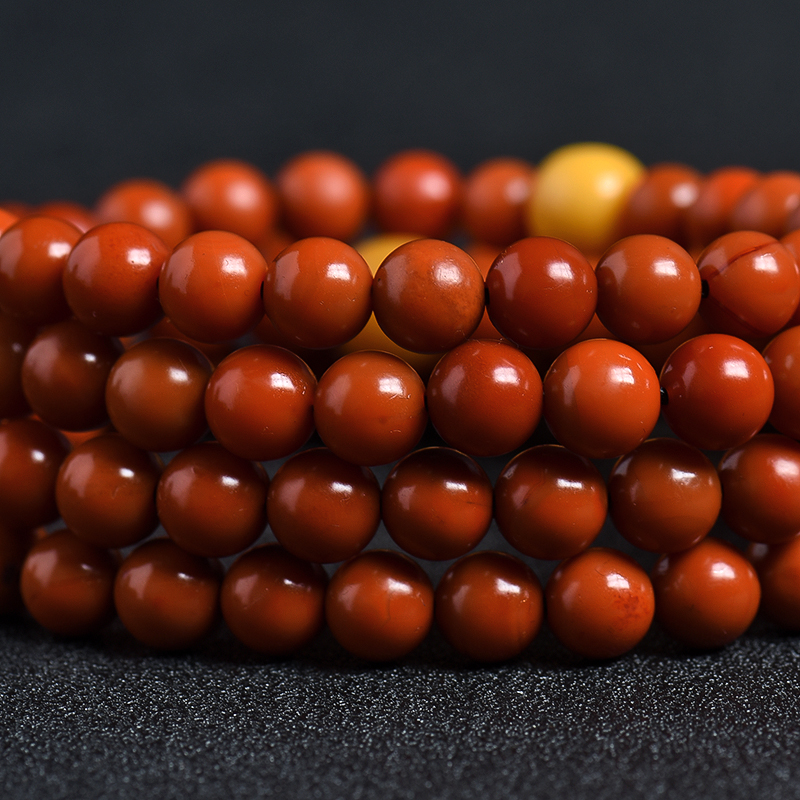 柿子红南红108佛珠 - 红掌柜