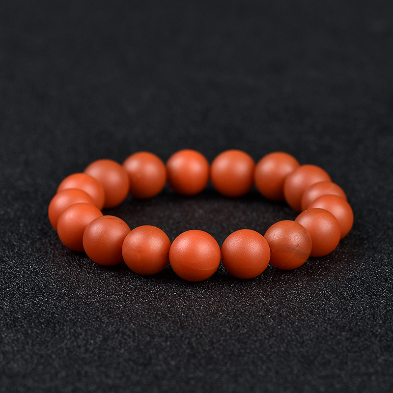 保山柿子红南红手串-红掌柜