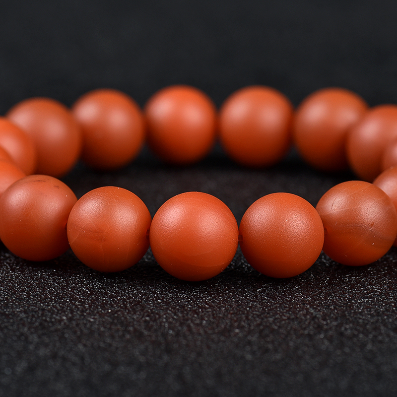 天然保山柿子红南红手串-红掌柜