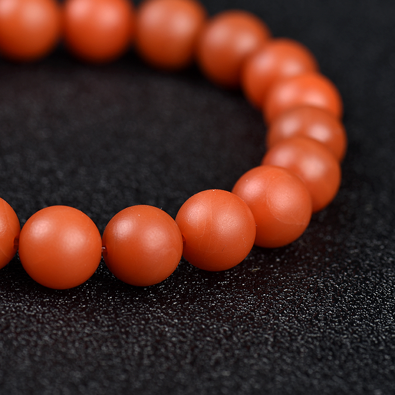 天然保山柿子红南红手串-红掌柜