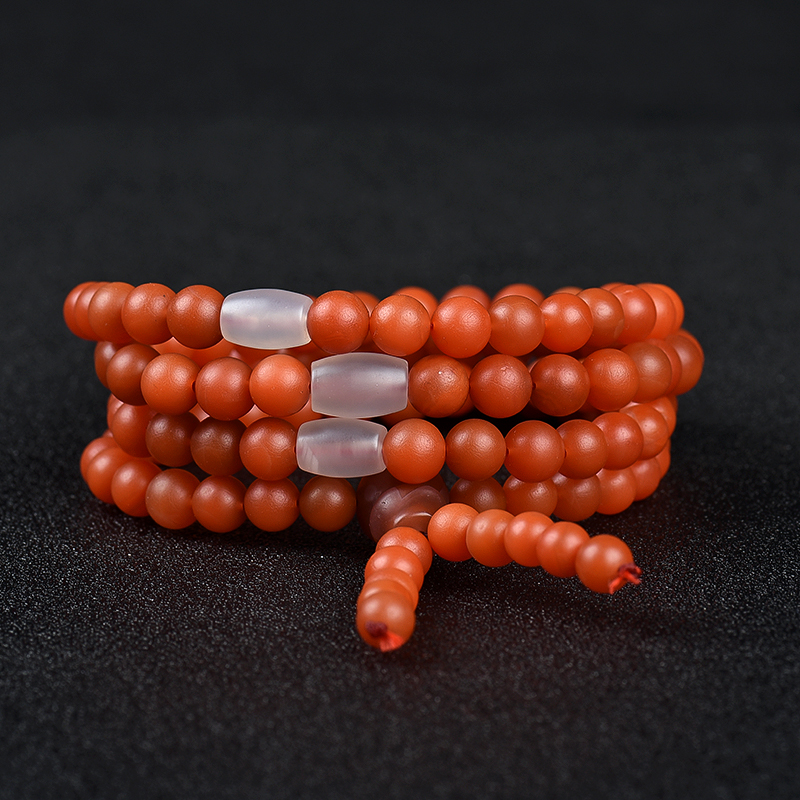 保山柿子红南红珠串-红掌柜