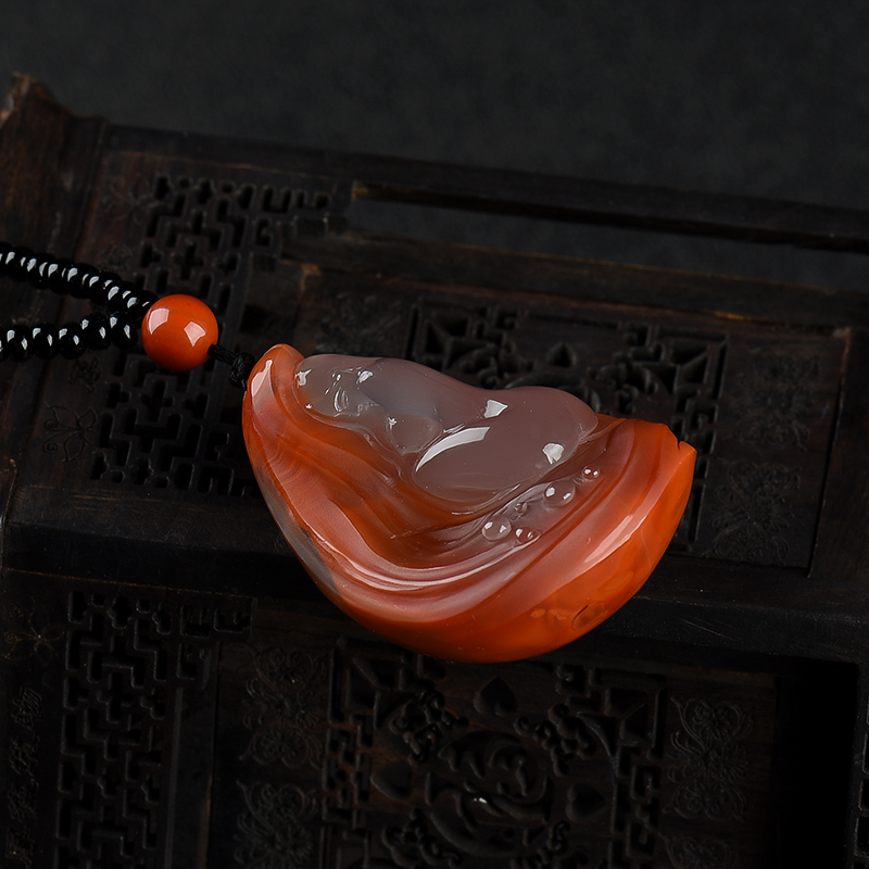 川料天然南红美女吊坠 - 红掌柜