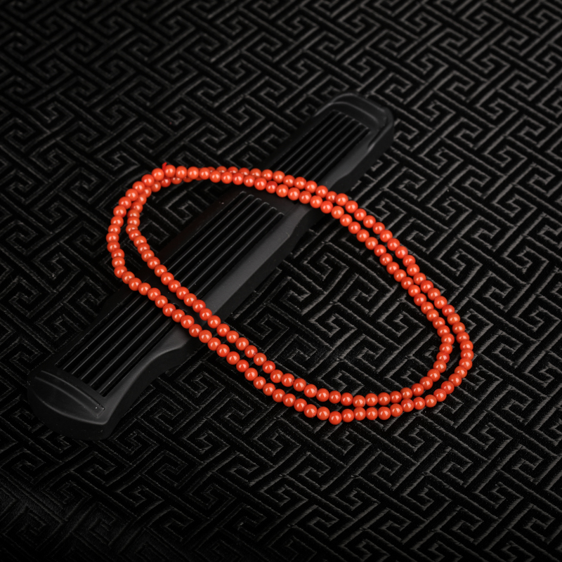 天然柿子红南红多圈手串-红掌柜