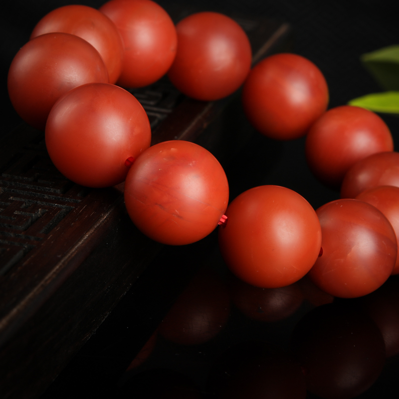 柿子红南红单圈手串-红掌柜