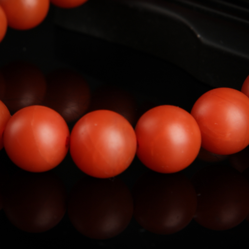 柿子红南红单圈手串-红掌柜