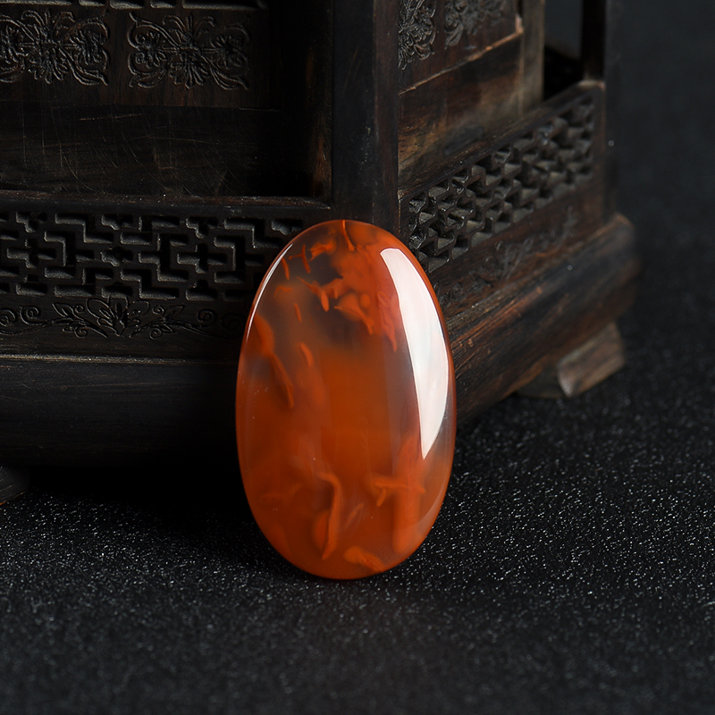 冰飘料南红随形吊坠-红掌柜