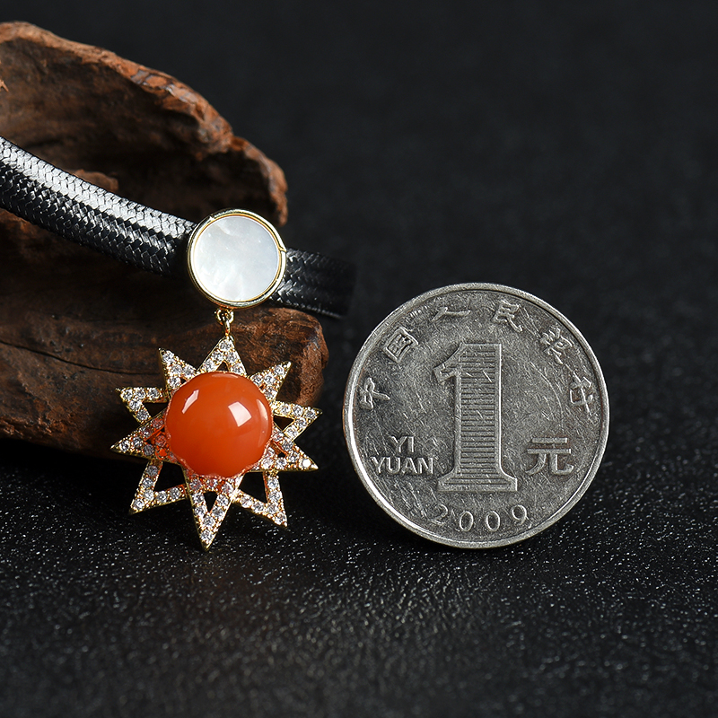 银镶樱桃红南红项链-红掌柜