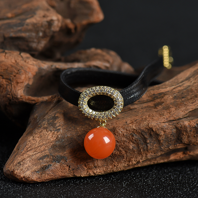 银镶樱桃红南红手链-红掌柜