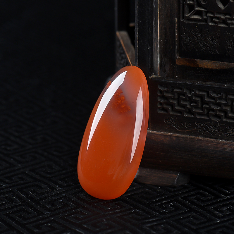 川料冰飘南红随形吊坠-红掌柜