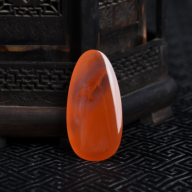 川料天然南红随形吊坠-红掌柜