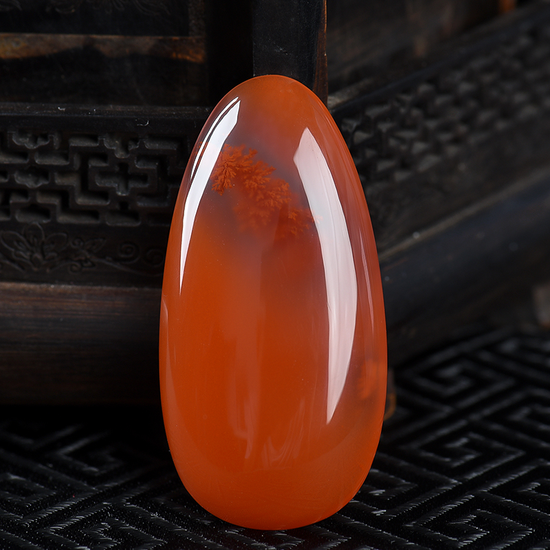 冰飘南红随形吊坠-红掌柜