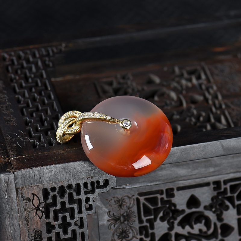 川料天然冰飘南红吊坠-红掌柜