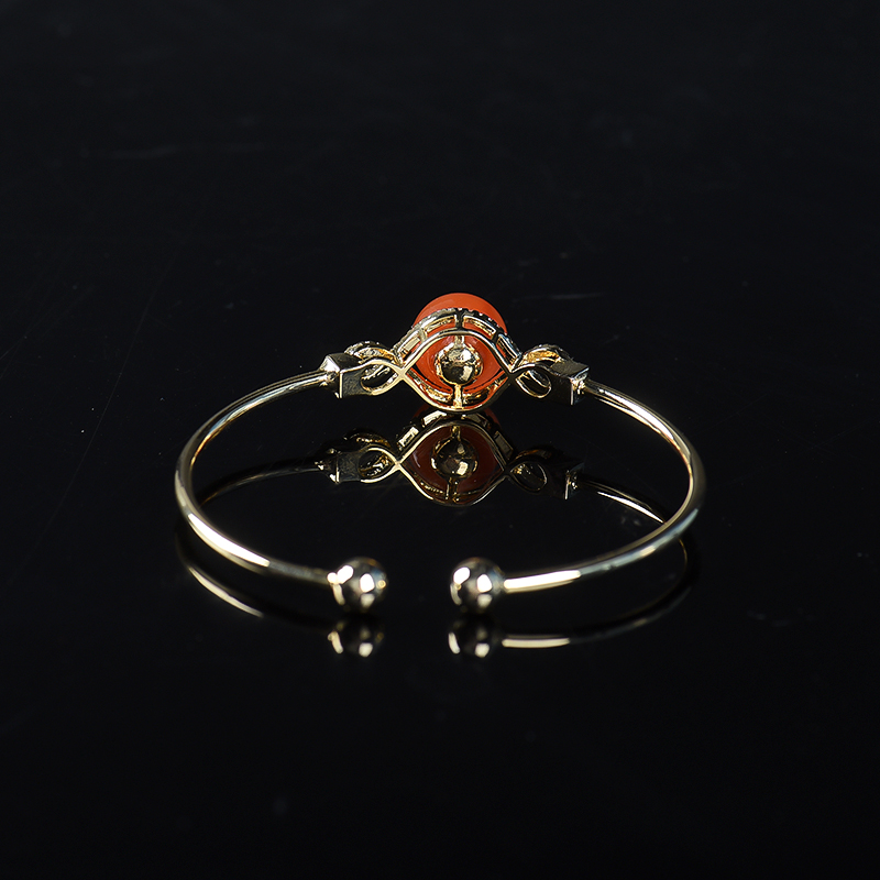 樱桃红南红圆珠手镯-红掌柜