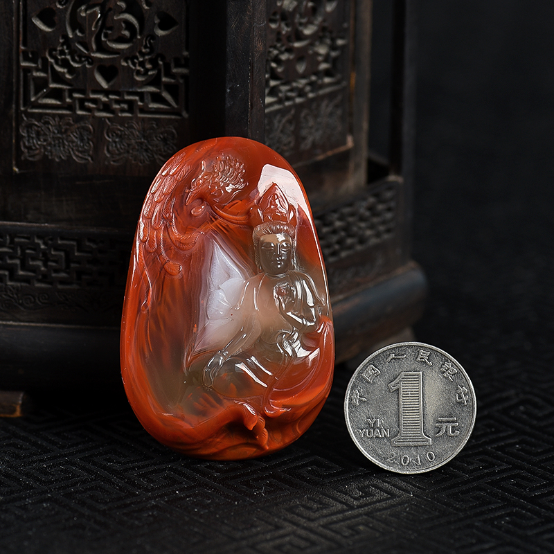 南红观音吊坠-红掌柜