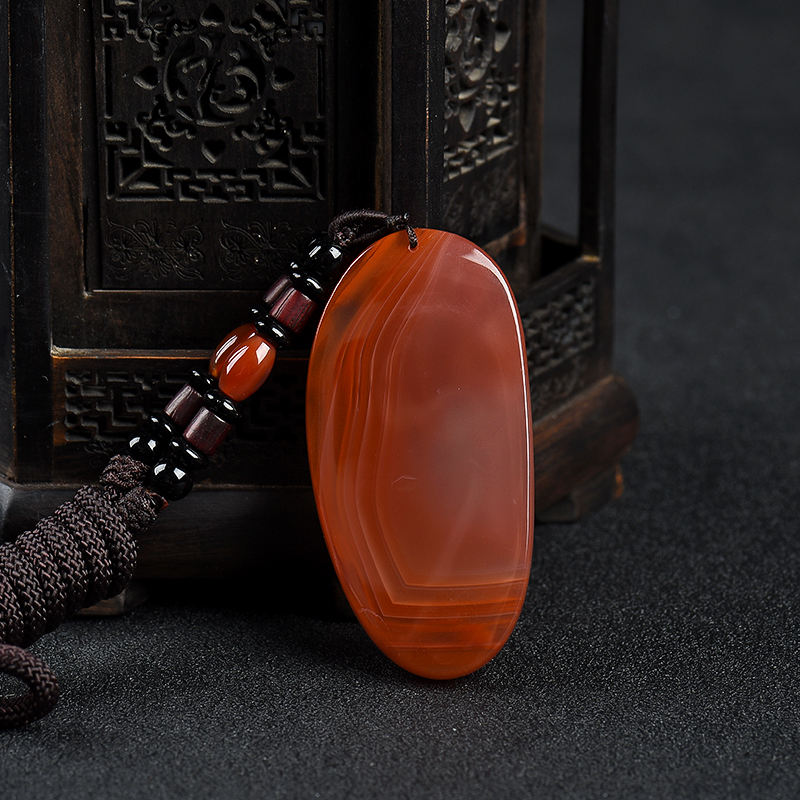 天然南红花开见佛吊坠-红掌柜