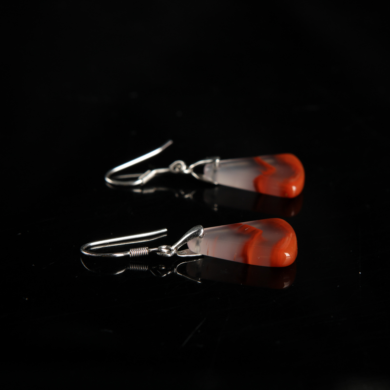 天然南红耳坠-红掌柜