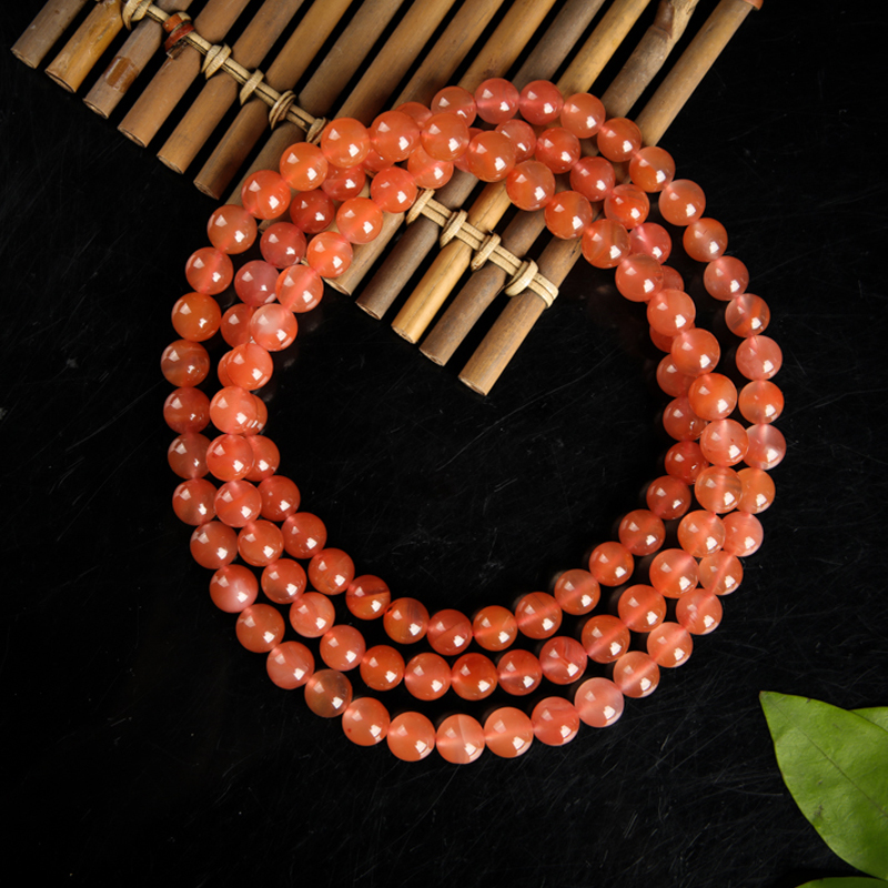 9.2mm冰飘料南红多圈手串-红掌柜