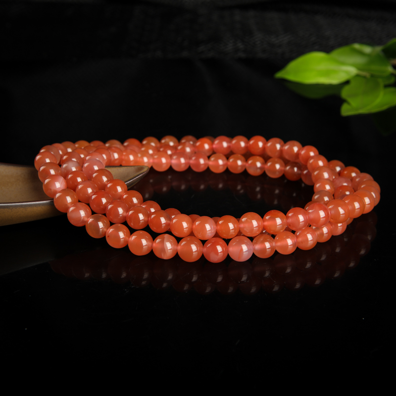 冰飘料南红多圈手串-红掌柜