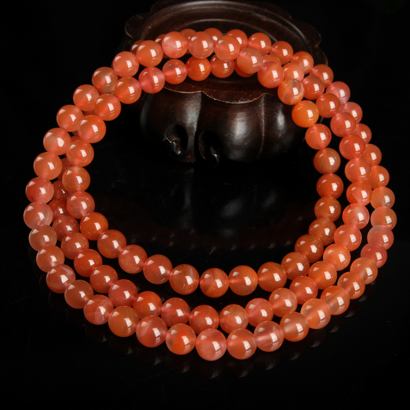 冰飘料南红手串-红掌柜