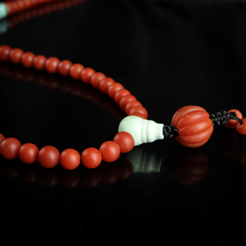天然南红108佛珠-红掌柜
