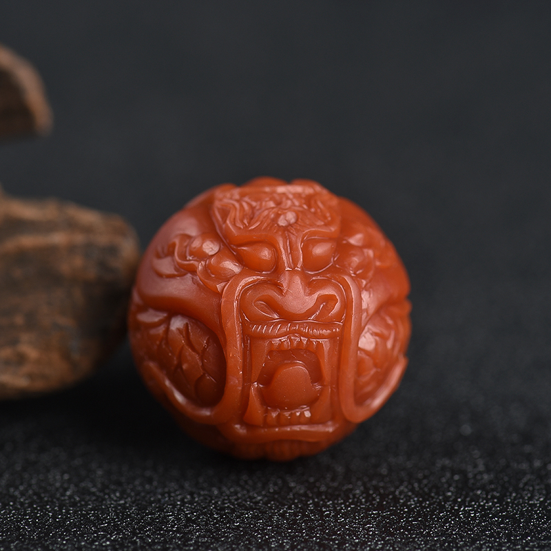 天然南红龙珠吊坠-红掌柜
