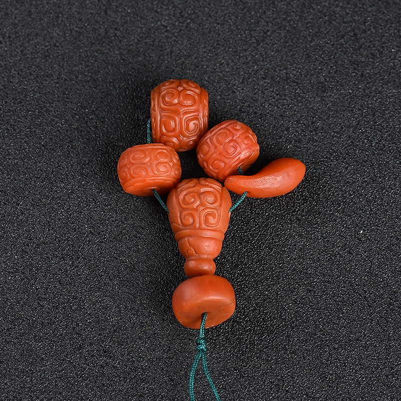 川料天然南红回纹珠配件-红掌柜