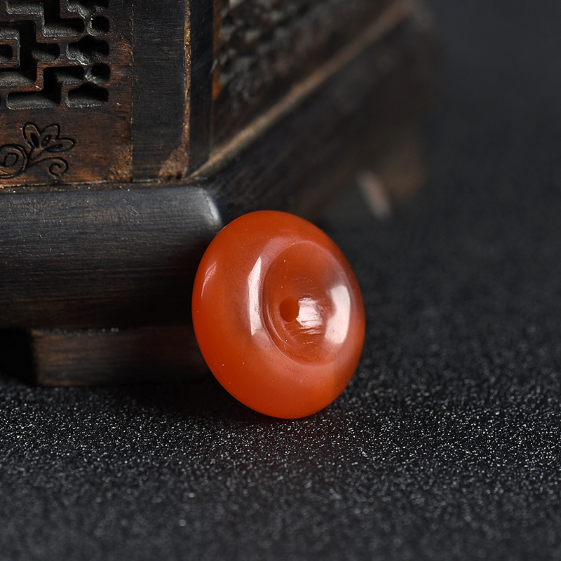 天然樱桃红南红平安扣吊坠-红掌柜